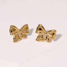 Load image into Gallery viewer, Valentina Ribbon Bow Stud Earrings