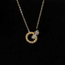 Load image into Gallery viewer, Eterna Roman Numeral & Encrusted Pendant Necklace