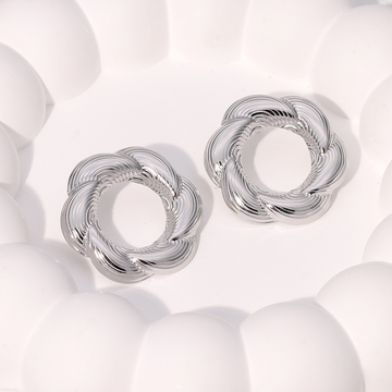 Versailles Twisted Round Stud Statement Earrings