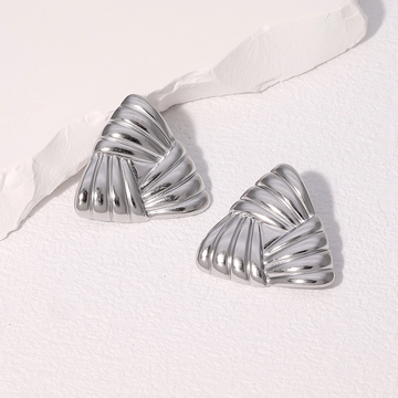 Versailles Twisted Triangular Stud Statement Earrings