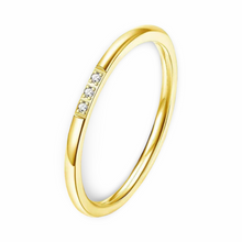 Load image into Gallery viewer, Minimalistic Single Band Three Stone Ring
