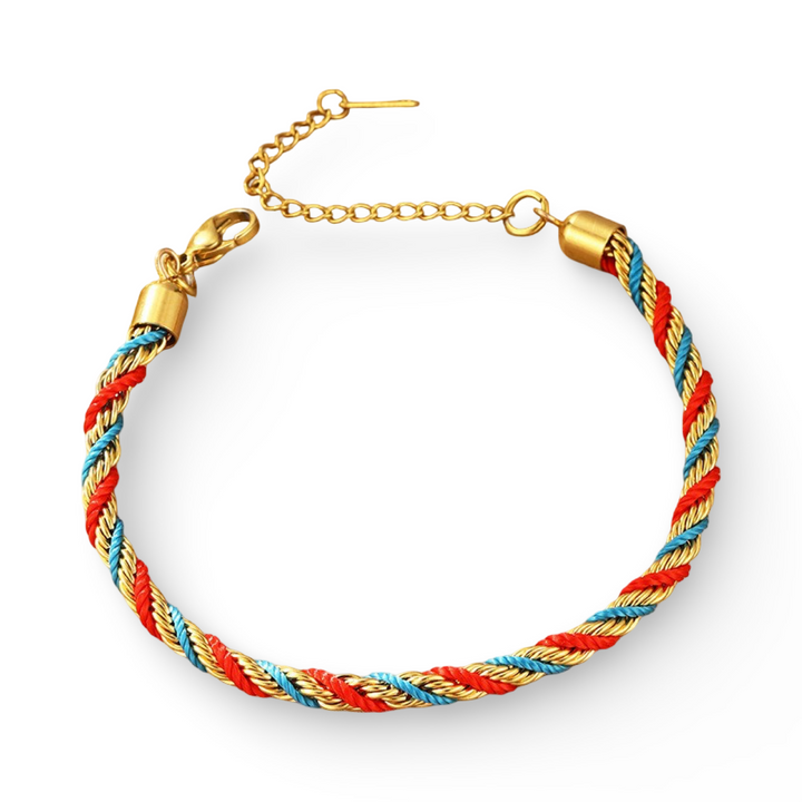 Americana Gold Coarse Braided Rope Bracelet