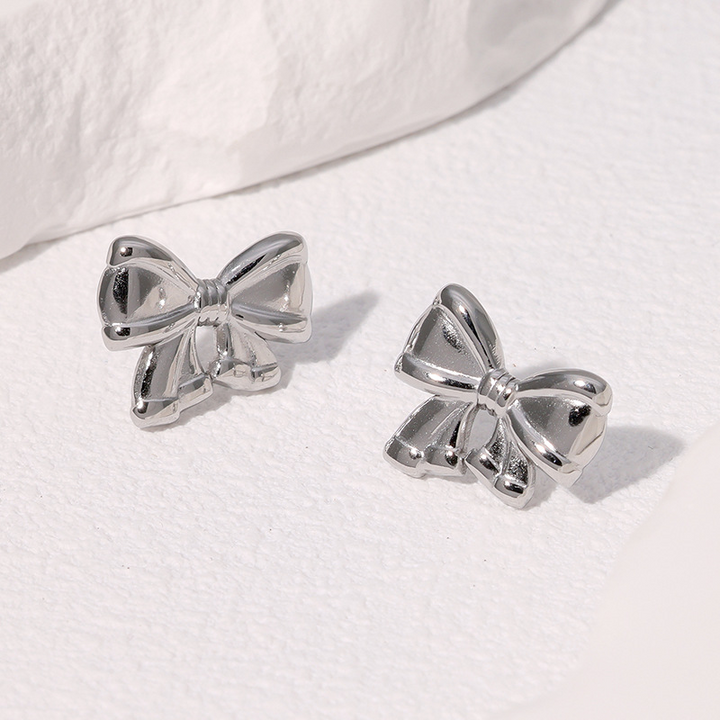 Valentina Ribbon Bow Stud Earrings