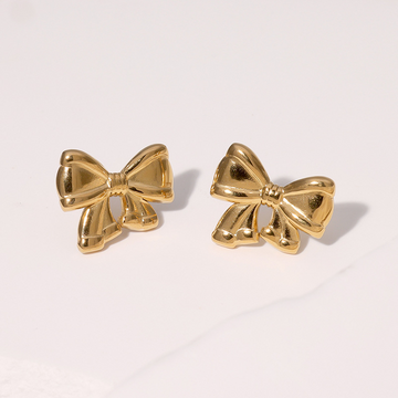 Valentina Ribbon Bow Stud Earrings
