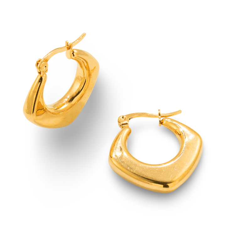 Chunky Gold Huggie Hoop Earrings
