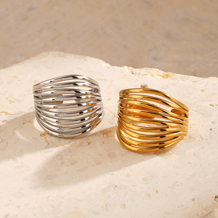 Chunky Lined Statement Ring