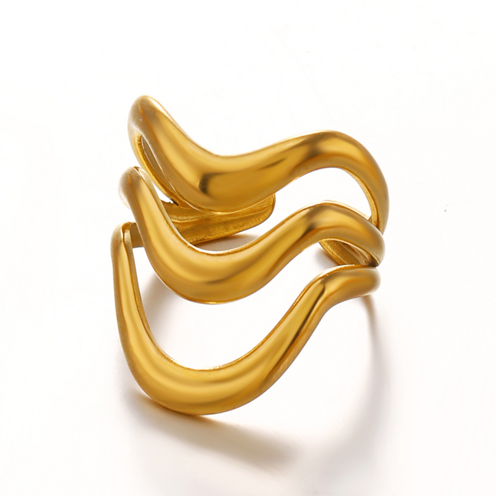 Three Wave Sculpted Ring