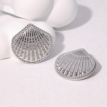 Load image into Gallery viewer, Seashell Textured Stud Statement Earrings
