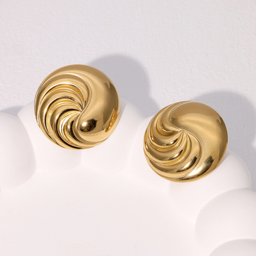 Versailles Twisted Circular Stud Statement Earrings