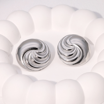Versailles Twisted Circular Stud Statement Earrings