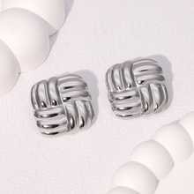 Load image into Gallery viewer, Versailles Twisted Square Stud Statement Earrings
