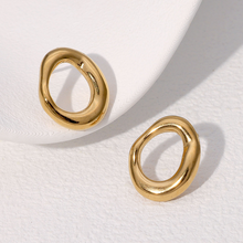 Load image into Gallery viewer, Irregular Oval Hollow Stud Earrings
