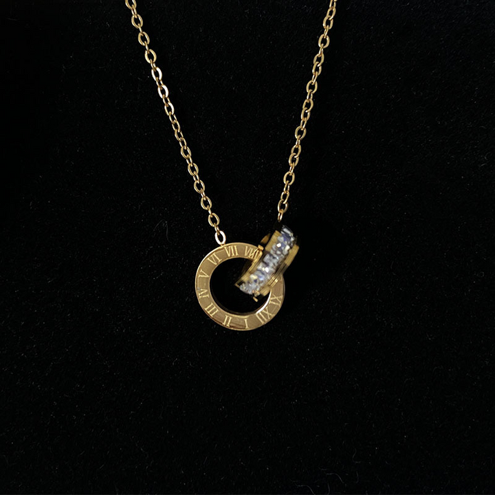 Eterna Roman Numeral & Encrusted Pendant Necklace