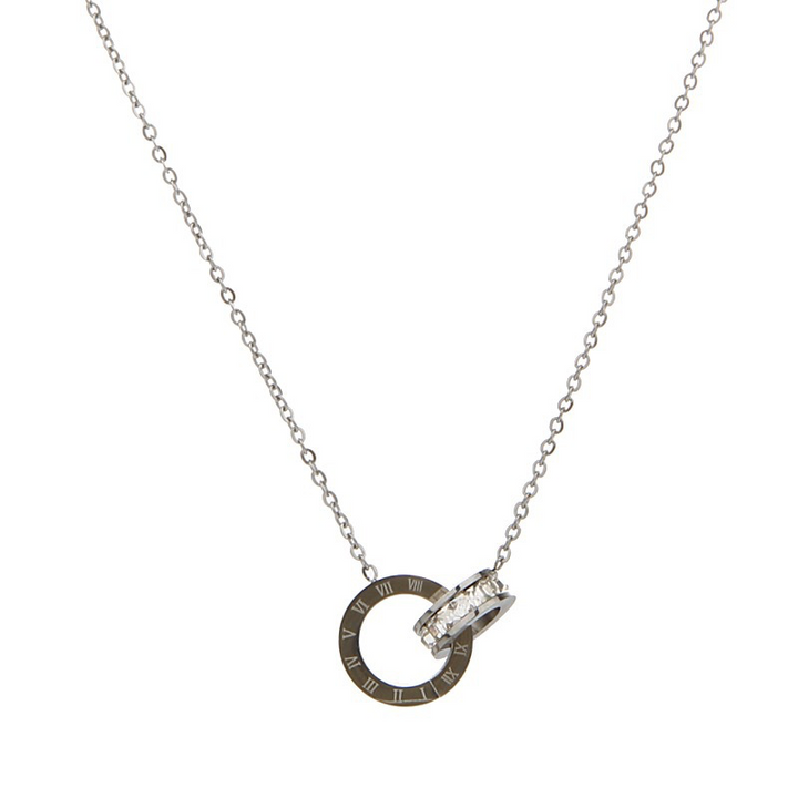 Eterna Roman Numeral & Encrusted Pendant Necklace