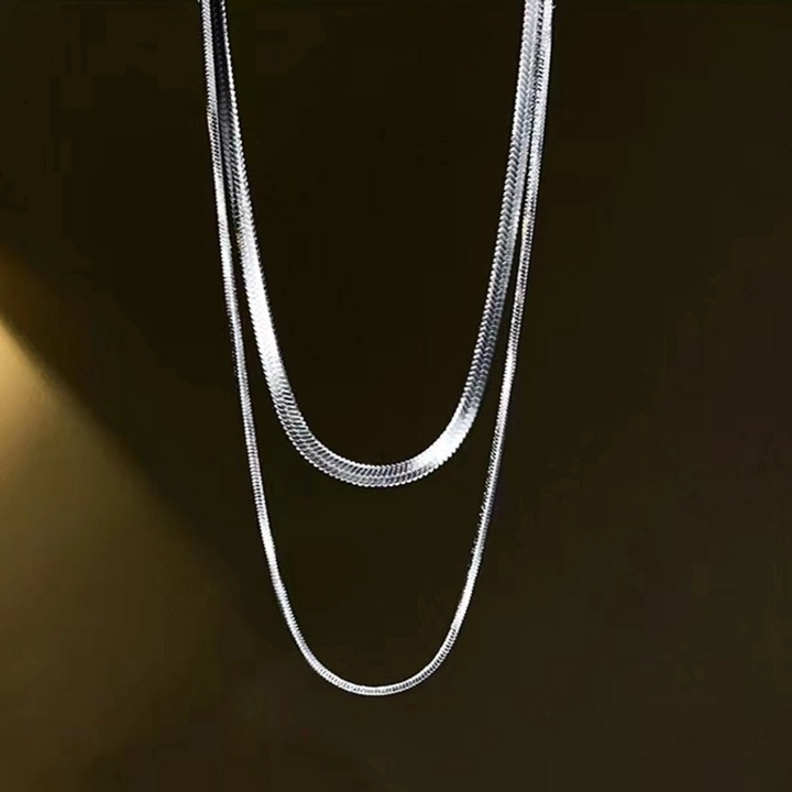 Double Layer Snake Bone Chain Necklace