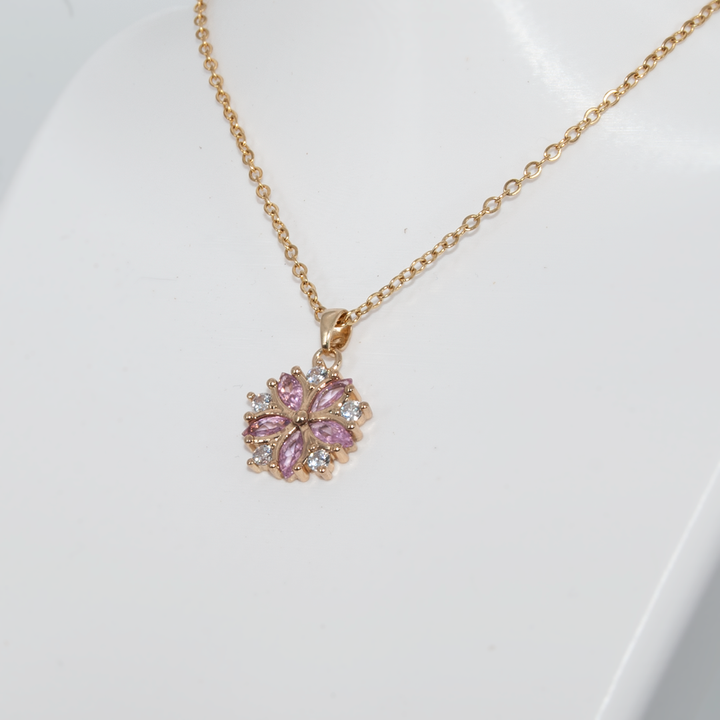Rosé Blossom Pendant & Chain