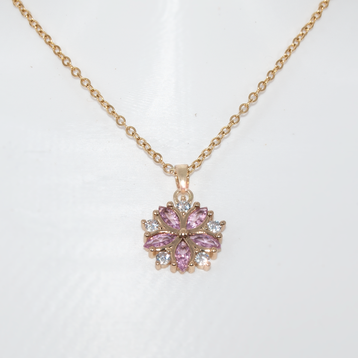 Rosé Blossom Pendant & Chain